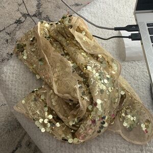 Gold Sequin Scarf